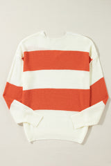 Ample orange stripe sweater and color blocks *
