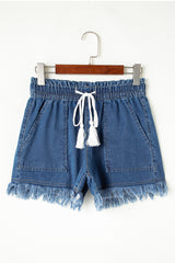 Short en jean taille haute Ashleigh bleu *