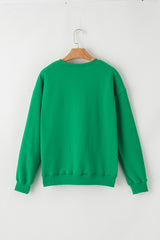 Green LUCKY Aphabet Chenille embroidered sweatshirt