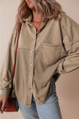 Ample jacket in textured patchwork with mineral goat deputy