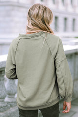 Cardigan vert en tricot gaufré avec boutons et coutures apparentes sur le devant-A WOMAN WE LOVE