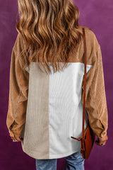 Multi-colored corduroy loose-fitting jacket