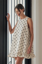 White mini-checkered Robe *