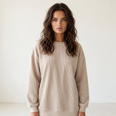 Sweat oversize gris fumé en velours côtelé