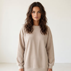 Sudadera de terciopelo gris ahumado de gran tamaño