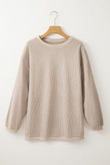 Sudadera de terciopelo gris ahumado de gran tamaño