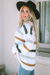 Striped Pop-Corn Tricot Pull