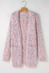 Cardigan en tricot rose multicolore à confettis ouvert sur le devant-A WOMAN WE LOVE