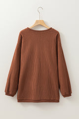 Brown corduroy oversized sweatshirt