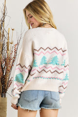 Pulpa con hombros caídos y borde acanalado en forma de árbol de Navidad con rayas blancas