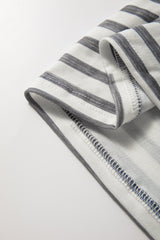 Combinaison à rayures grises grande taille boutonnée sans manches à jambe large-A WOMAN WE LOVE