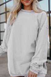 Light gray corduroy oversized sweatshirt