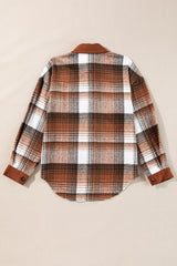 Pocket jacket in chopped velvet chest checkered cinnamon