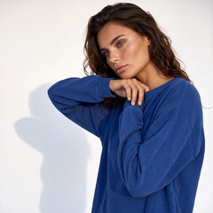 Dark blue corduroy oversized sweatshirt