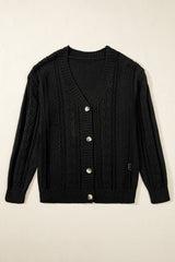 Cardigan pull noir à épaules tombantes en tricot ouvert *-A WOMAN WE LOVE