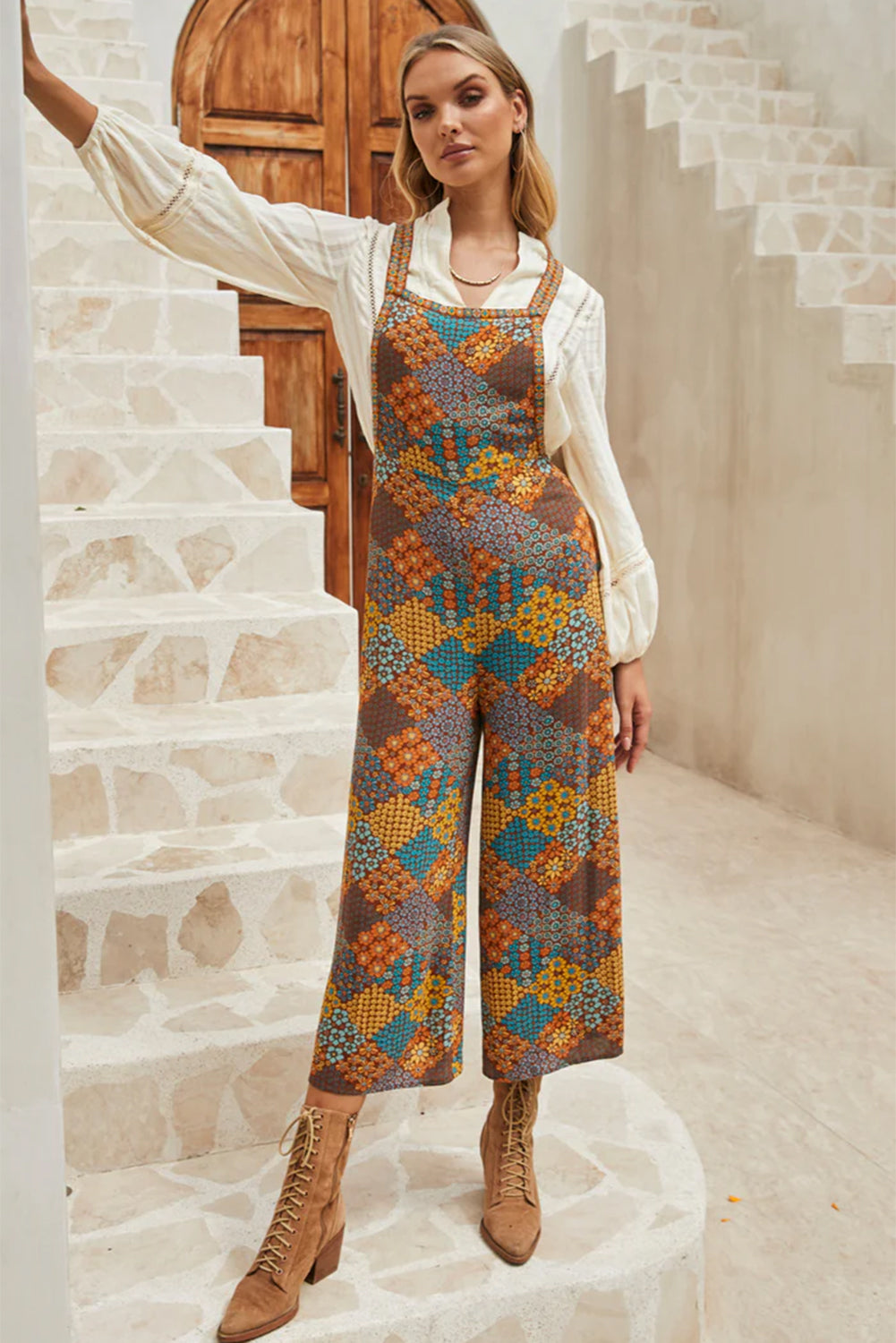 Combinaison multicolore bohème à imprimé floral *-A WOMAN WE LOVE