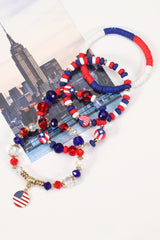 Bracelet multicouche perlé du Jour du drapeau rouge ardent-A WOMAN WE LOVE