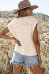 Débardeur beige en tricot torsadé avec emmanchures Dolman-A WOMAN WE LOVE
