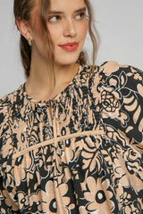 Chemisier Boho à empiècement froncé à fleurs *-A WOMAN WE LOVE