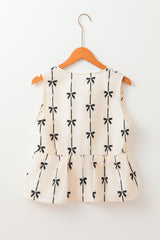 Chaleco de volante blanco y cierre para ser atado con nudo