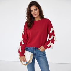 Fluge-red round-neck swallow-sleeves *