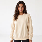 Sudadera beige y de empalme beige
