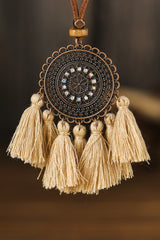 Collier pendentif à pampilles rétro bohème multicolore 3 pièces-A WOMAN WE LOVE