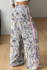 Pantalon de survêtement jambe large à cordon de serrage et imprimé camouflage gris Woodland