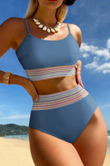 Maillot de bain bikini 2 pièces taille haute