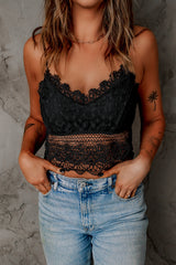Black lace bralette crop top