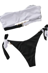 Maillot de Bain Bijoux sans brettelles Noir