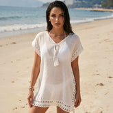 BLANC ÉVASION – La robe de plage fluide au charme envoûtant
