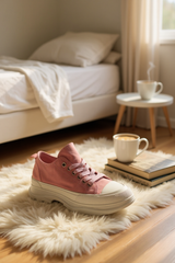 Baskets basses unisexes – Rose