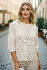 Pull ajouré blanc cassé VERO MODA
