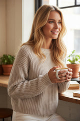 Pull maille vieux rose H&M