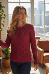 ❤️ Pull ajouré rouge – Stradivarius