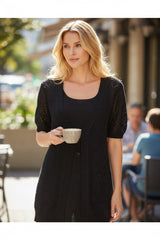 🖤 Gilet ajouré noir à manches courtes – MAX & LAI