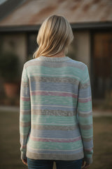 🌈 Pull rayé pastel col rond – APRODUCTZ