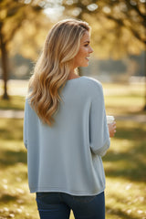 💙 Pull ample bleu ciel col bateau – PITTARELLO