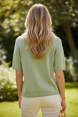 💚 Pull ample vert clair à strass