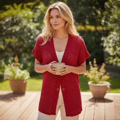 ❤️ Gilet long ajouré rouge – DEXTER