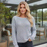 🩶 Pull texturé dos ajouré – BLUE MOTION