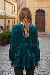 Chemisier en Velours à Basque