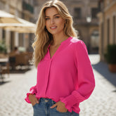 V -BLUSA V -NECK CON PUNCOS CERNILLOSO *