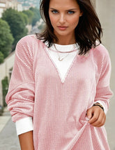 Haut ample à épaules tombantes et color block *