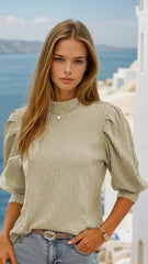 Vintage High Textured con mangas hinchadas *