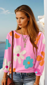 Sleeve top bracelet and pink floral print *