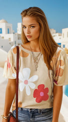 T-shirt with bubbles and flower prints *