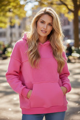 Pitaya Mineral Washed Pink Terry Drawstring Hoodie