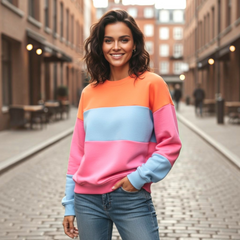 Sudadera de hombro caída y mosaico *